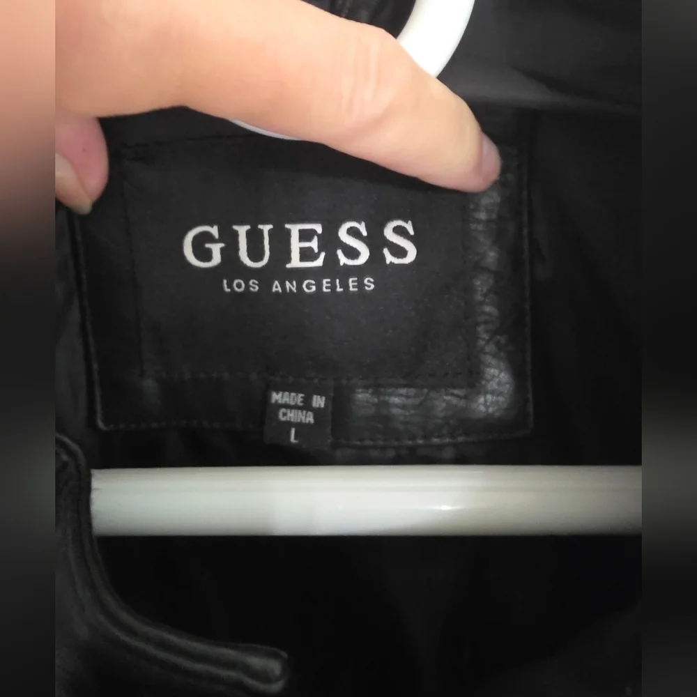 Guess Men's Black Faux Leather Jacket